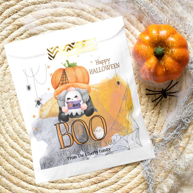 Sacolinha BO orange gnomo miúdos de halloween truick ou trat (Criador carregado)