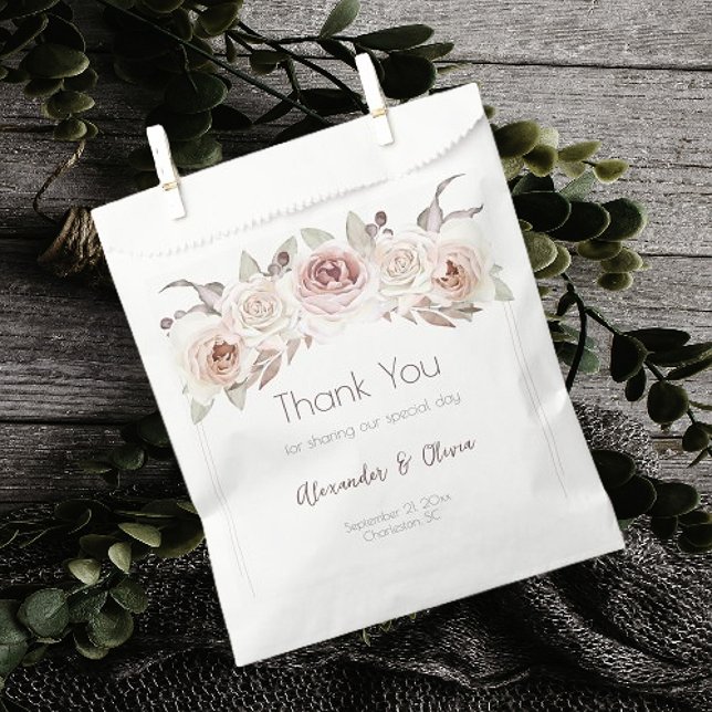 Sacolinha Bohemian Rosa Wedding (Bohemian Rose Wedding Favor Bag)