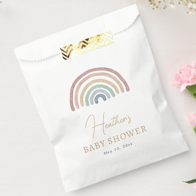 Sacolinha Boho Arco-íris (Cute Boho Rainbow Baby Shower Favor Bag by Painted Paperie
)