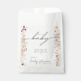 Sacolinha Boho Beige Wildflower Chá de fraldas Obrigado