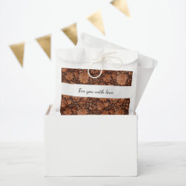 Sacolinha Boho Brown Faux Leather Floral Casamento