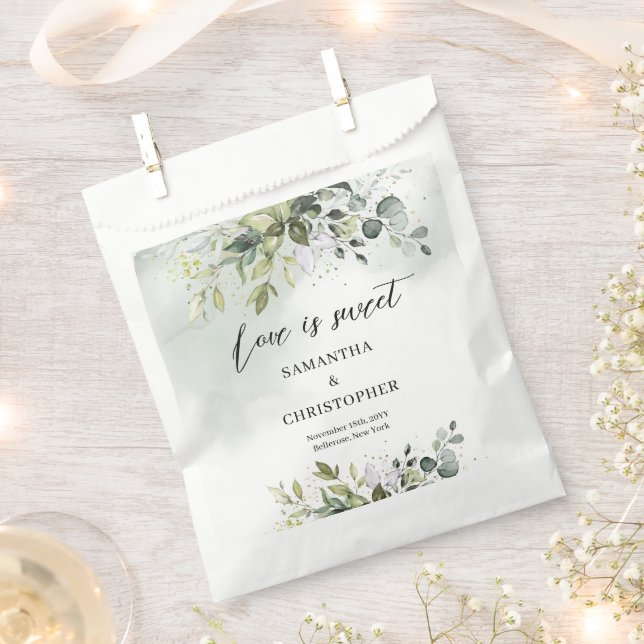 Sacolinha Boho Eucalyptus verde galhos dourados (Cortado)