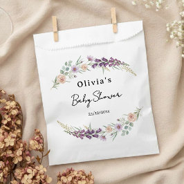 Sacolinha Boho Floral Baby Shower Wildflower Watercolor 