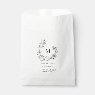 Sacolinha Boho Floral Monograma Wreath Casamento Personaliza