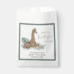 Sacolinha Boho Giraffe Watercolor Chá de fraldas