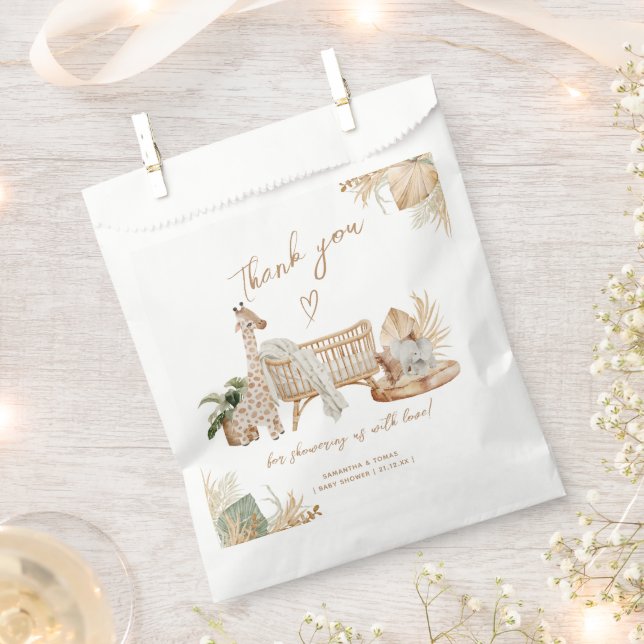 Sacolinha Boho Moderno Sexo Cardíaco Chá de fraldas Neutro (Cortado)