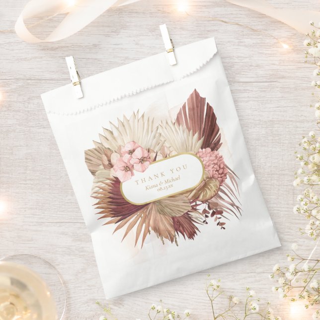 Sacolinha Boho Oasis Casamento Floral Obrigado V2 ID959 (Cortado)