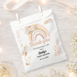 Sacolinha Boho Rainbow Pampas Grass Obrigado Chá de fraldas