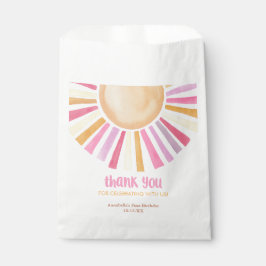 Sacolinha Boho sunshor festa de aniversário solar favorece e