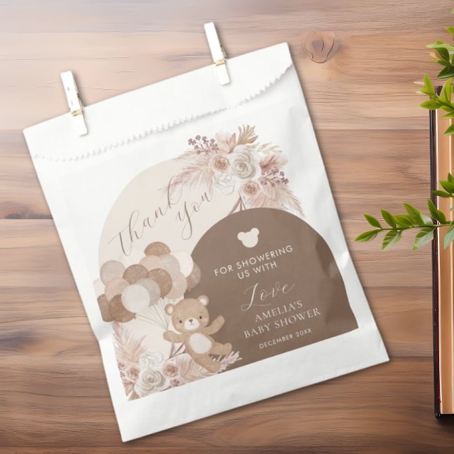 Sacolinha Boho Teddy Bear Barly Chá de fraldas de Espera Obr (Criador carregado)