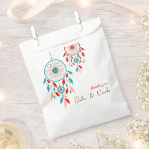 Sacolinha Boho Tribal Feather Dreamcatcher Weding