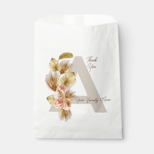 Sacolinha Boho Wedding Favor Bolsas | Bolsas de doces person (Frente)