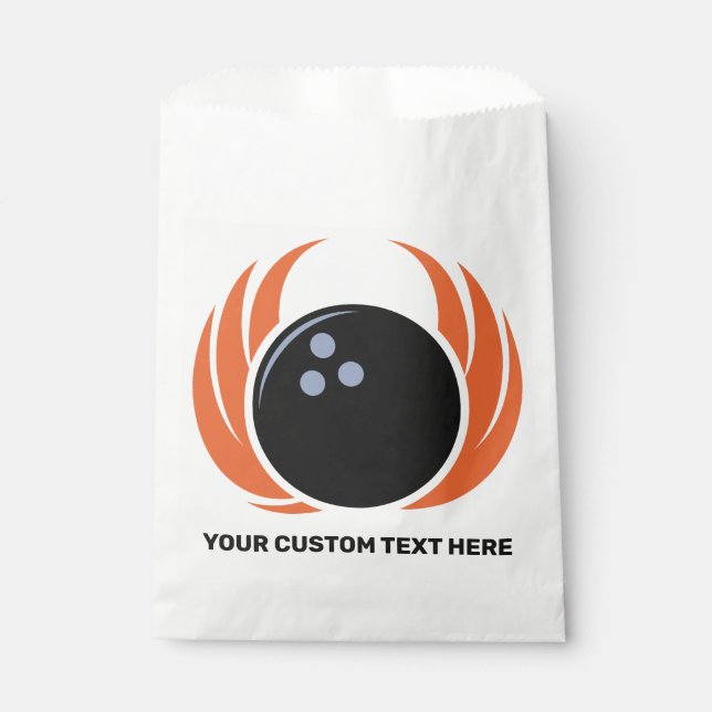 Sacolinha Bola de boliche de Texto Personalizada com Chamada (Frente)