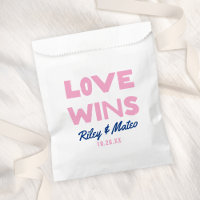 Bold Modern Type Colorful LOVE WINS Weds