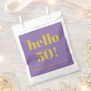 Sacolinha Bold Typografia Purple Yellow Modern Birday