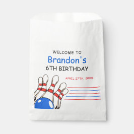 Sacolinha Boliche Vermelha e Azul Jogada no Aniversário da 6