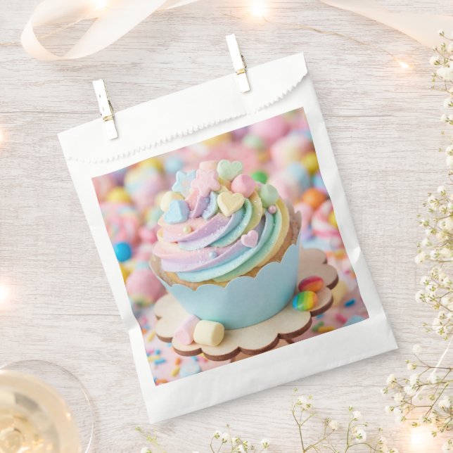 Sacolinha Bolo de Aniversário Colorido com Marshmallow Paste (Cortado)