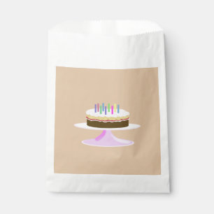 Sacolinha Bolo de aniversário de chocolate com velas