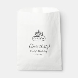 Sacolinha Bolo de aniversário de trinta anos com rabiscos à 