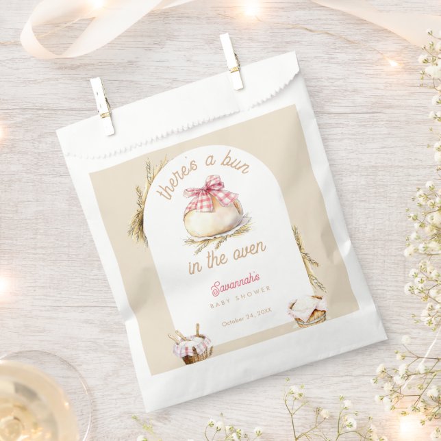 Sacolinha Bolo no Forno Laço Xadrez Rosa Chique Aniversário  (Cortado)