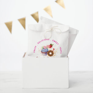 Sacolinha Bolos femininos cor-de-rosa & negócios doces