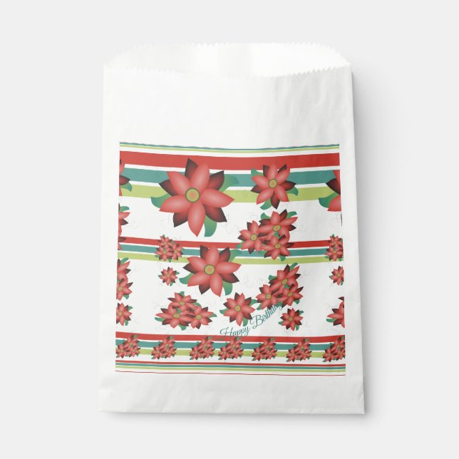 Sacolinha Bolsa de Cookie de Papel Flor (Frente)
