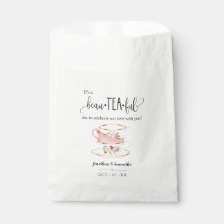 Sacolinha Bolsa de favas florais cor de rosa para Bolsas Tea