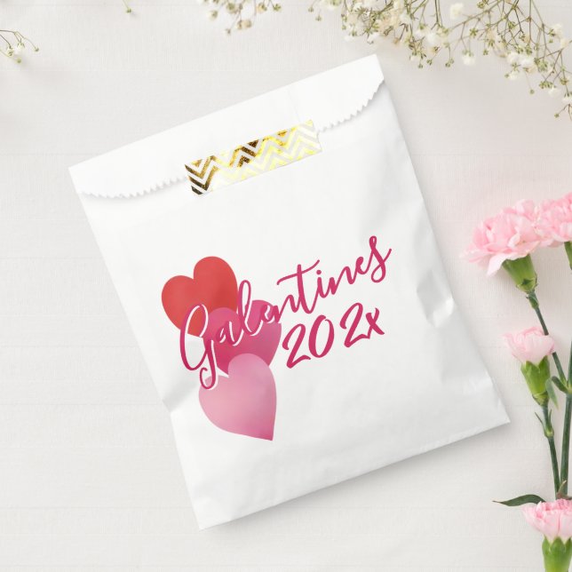 Sacolinha Bolsa de Favor de Galentines com 3 Corações (Selado)