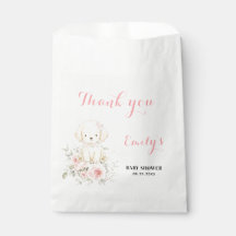 Bolsa de Favor para Chuveiro de Bebê Menina Dourad