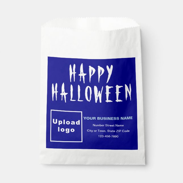 Sacolinha Bolsa de Papel Azul no Halloween Business (Frente)