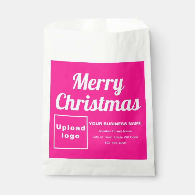 Sacolinha Bolsa de Papel em Segundo Plano Rosa-Rosa Natal (Frente)