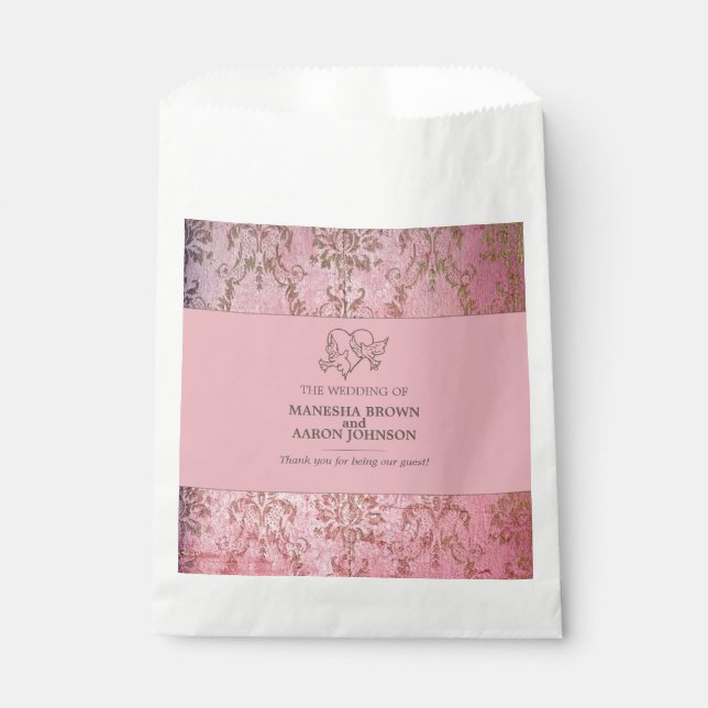 Sacolinha BOLSA ROSA RÚSTICA - Favor de Casamento (Frente)