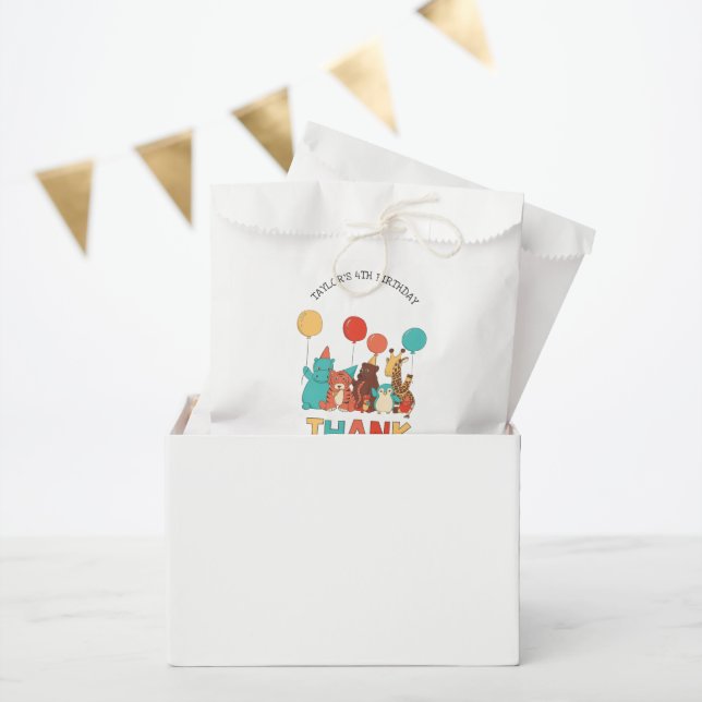 Sacolinha Bolsas de Agradecimento para Festa dos Animais  (Festa)