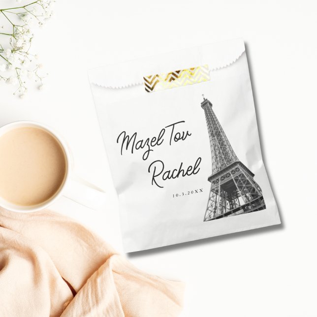 Sacolinha Bolsas de Buffet de Mazel Tov Candy Torre de Paris (Paris Eiffel Tower Mazel Tov Candy Buffet Bags
)