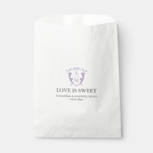 Sacolinha Bolsas De Casamento Simples Monograma Roxo