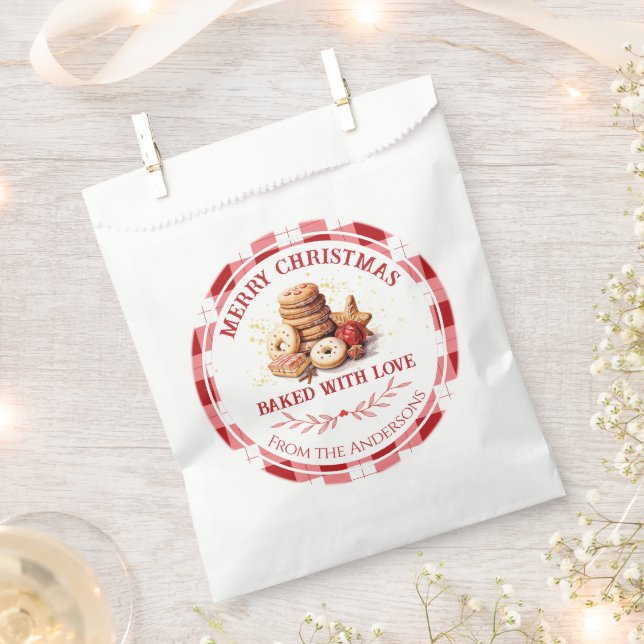 Sacolinha Bolsas de Favor de Biscoitos de Natal Assados com  (Cortado)
