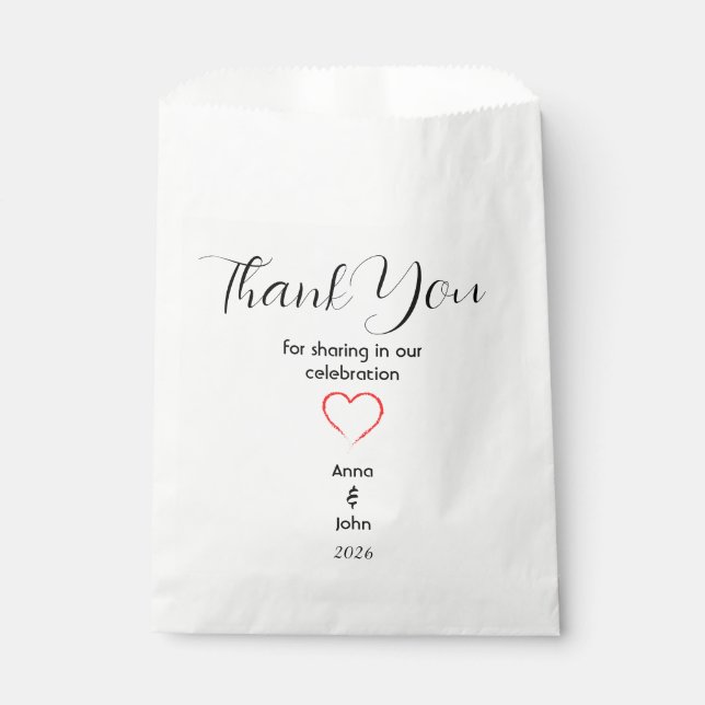 Sacolinha Bolsas de Favor de Casamento (Frente)