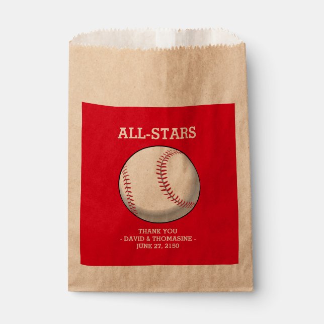 Sacolinha Bolsas De Favor De Casamento De Baseball (Frente)