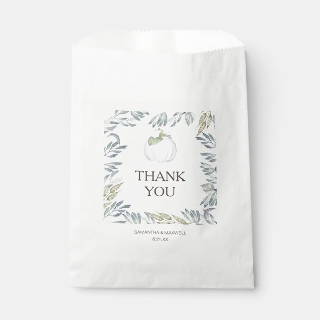 Sacolinha Bolsas de Favor de Doces Pumpkin Branco (Frente)