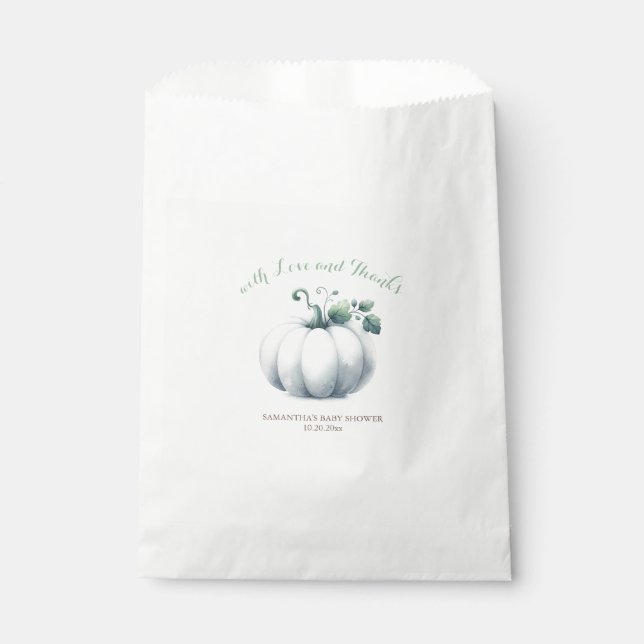 Sacolinha Bolsas de Favor de Doces Pumpkin Branco (Frente)