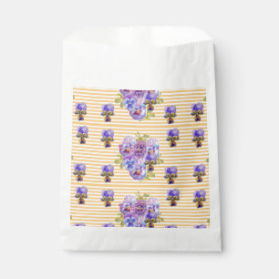 Sacolinha Bolsas de Favor de Festa Flores de arte Amarela Pe