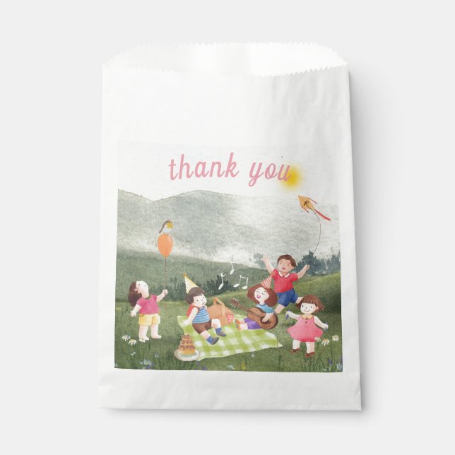 Sacolinha Bolsas De Favor De Picnic De Aniversário de crianç (Frente)