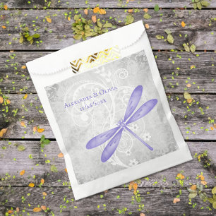 Sacolinha Bolsas De Favor Do Casamento De Dragonfly Roxo