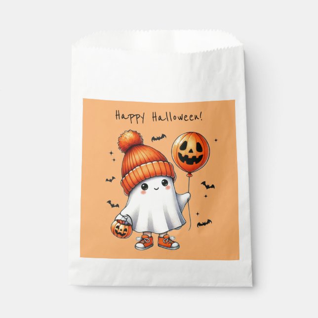 Sacolinha Bolsas de Favor do Fantasma do Halloween (Frente)