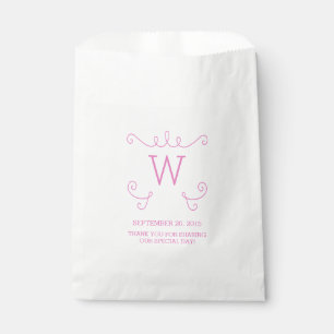 Sacolinha Bolsas De Favor Do Monograma Com Farinha Rosa