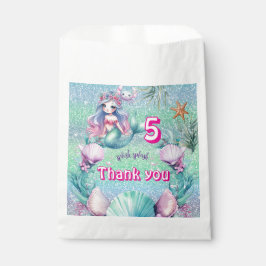 Sacolinha Bolsas de favores da sereia roxa com brilho