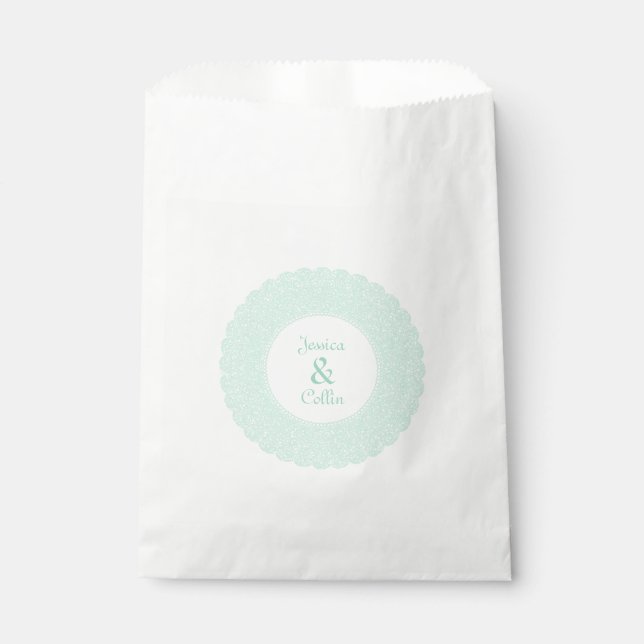 Sacolinha Bolsas de favoritos de renda verde da casa (Frente)
