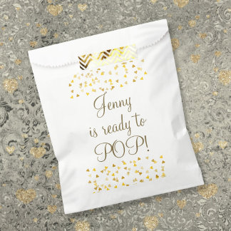 Sacolinha Bolsas de Favors de Chás de Bebê Corações de Ouro 