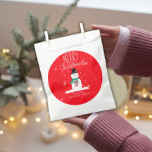 Bolsas Personalizadas de Favor de Natal Snowman