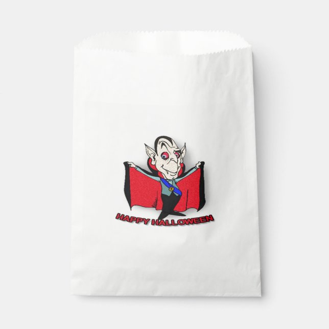 Sacolinha Bolsas/Vampiro de Favor Branco de Halloween (Frente)